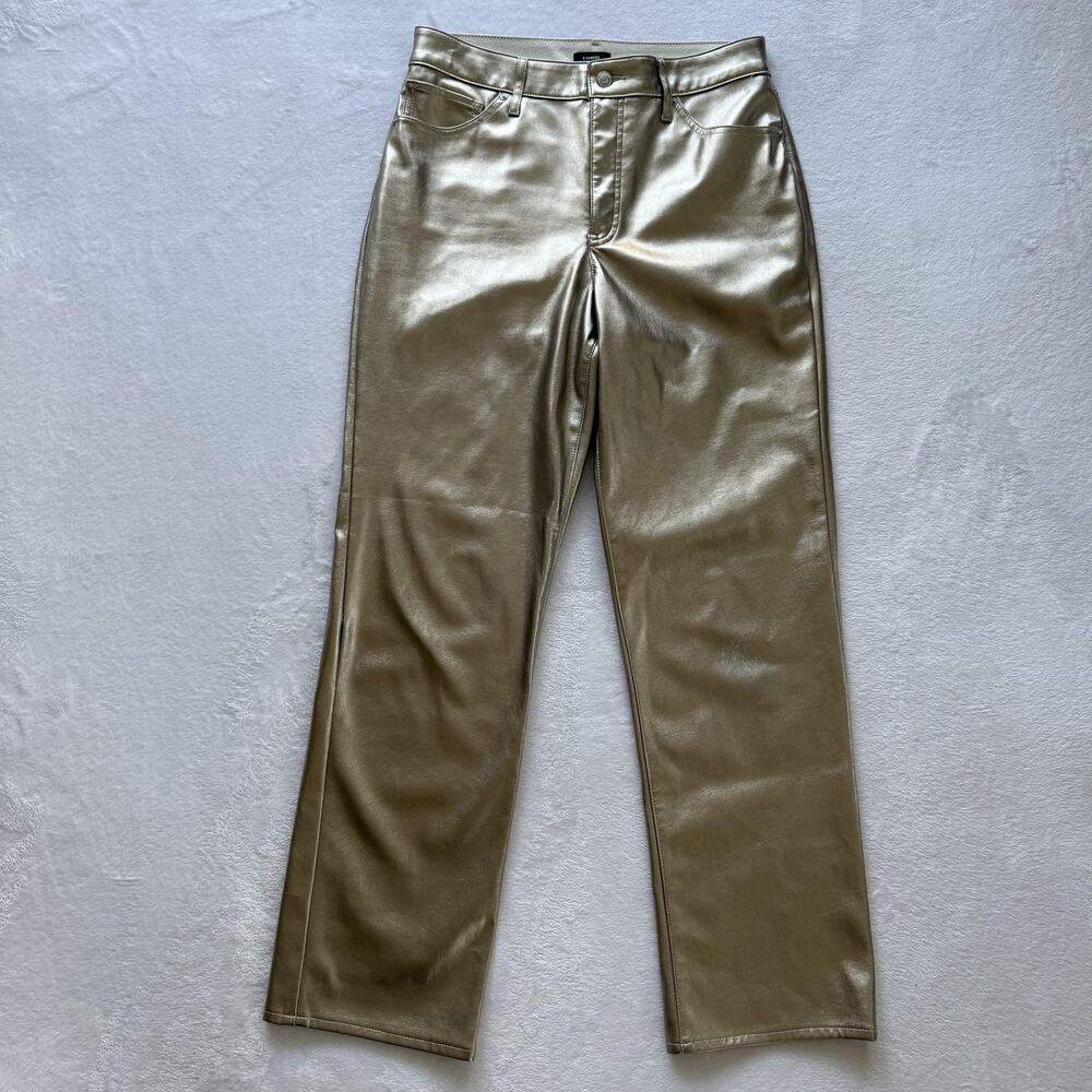 Express Gold Faux Leather Pants Womens Size 10